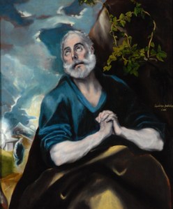 El Greco, 1580-1589, The Tears of St Peter, ooc, The Bowes Museum, Castle Barnard, Co Durham